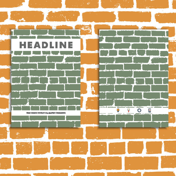 封面矢量书与背景颜色砖图片下载