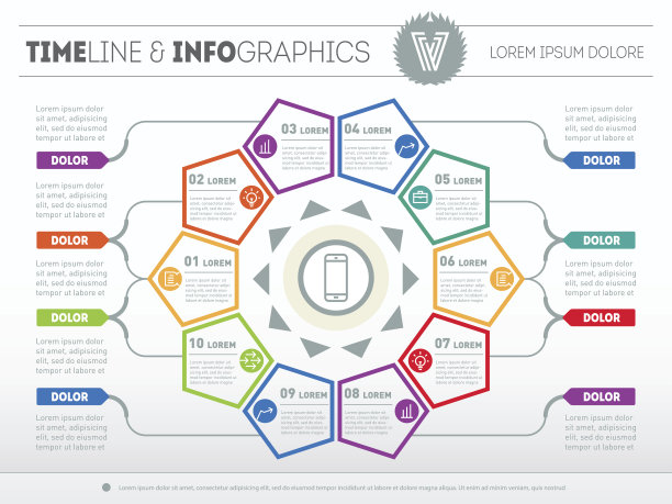 圆形图或演示的Web模板。图片下载