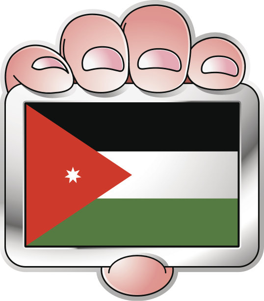 手持约旦旗图片下载