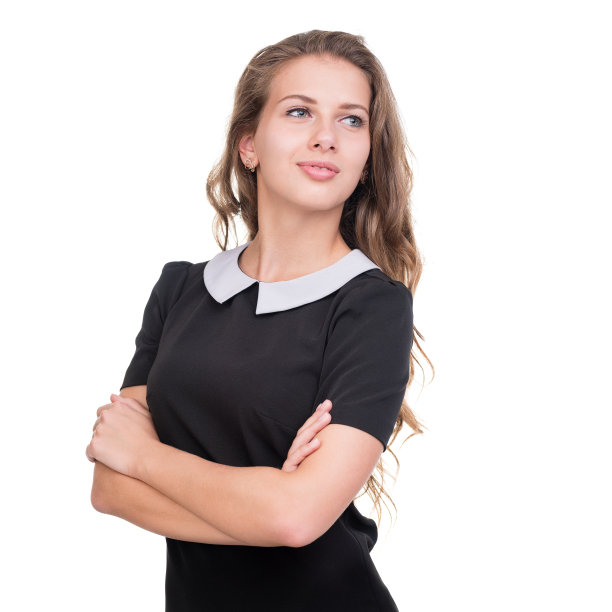 近距离肖像的梦幻女人孤立的白色图片下载