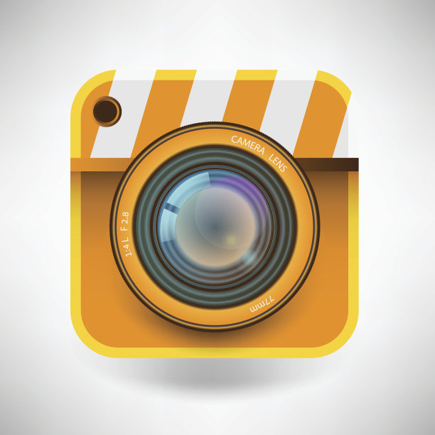 矢量插图的一个详细的相机图标图片下载