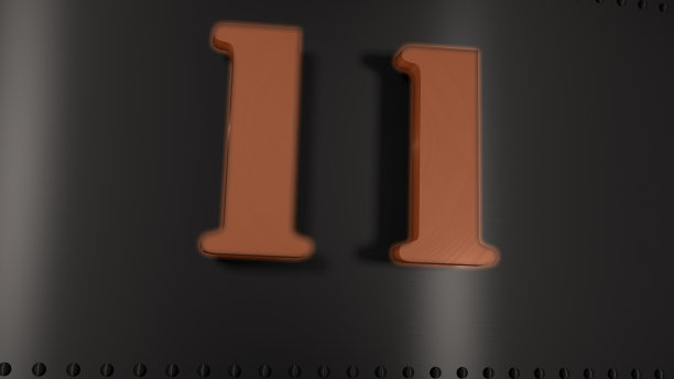 发光的11号金属板图片下载