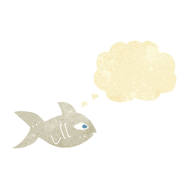 卡通鱼与思想泡泡图片下载