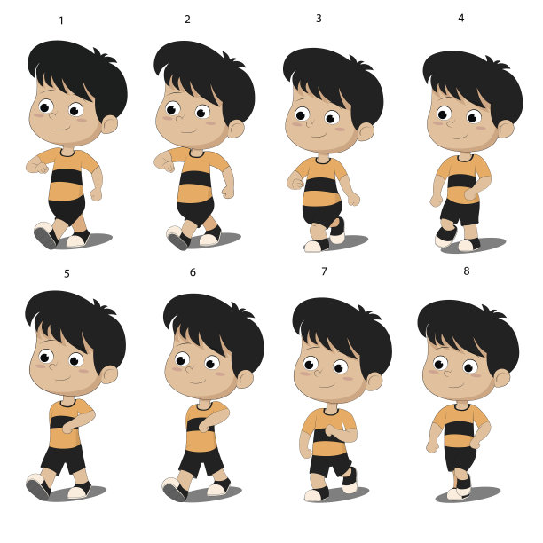 孩子walkcycle动画动画图片下载