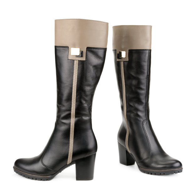 时尚女人的靴子孤立在白色图片下载