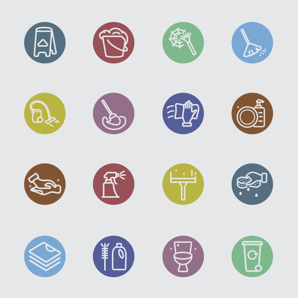 清洗内部颜色圈线图标图片下载