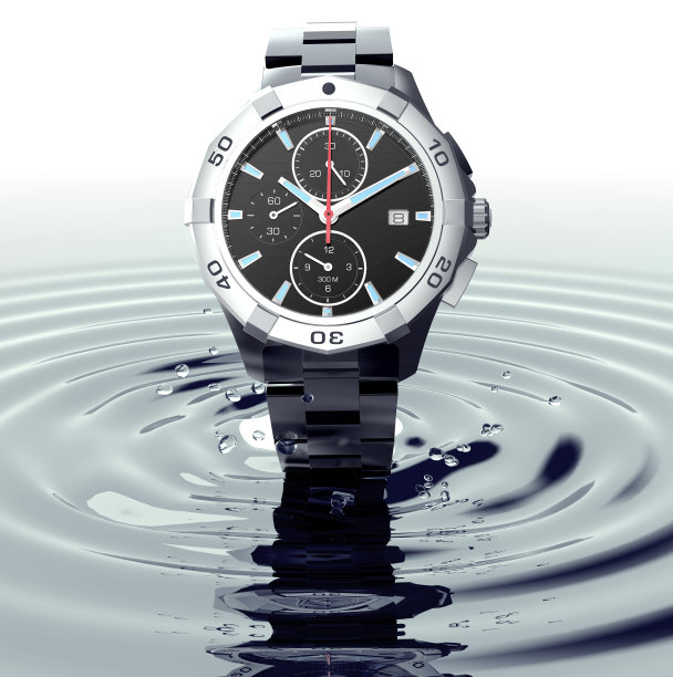 美丽的手表站在水上图片下载