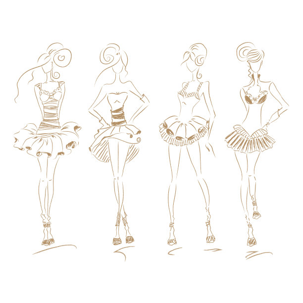 时尚连衣裙米色套装210图片下载