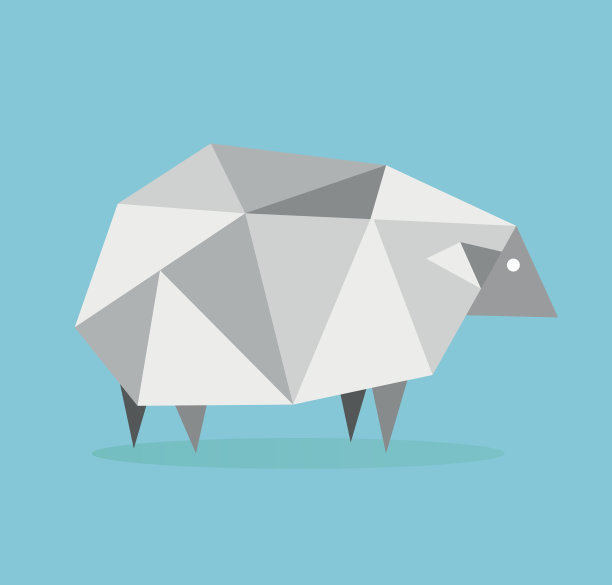 几何图案的羊。图片下载