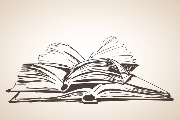 三摞打开的书。图片下载