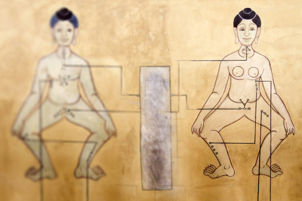 艺术女人和男人壁画点图片下载