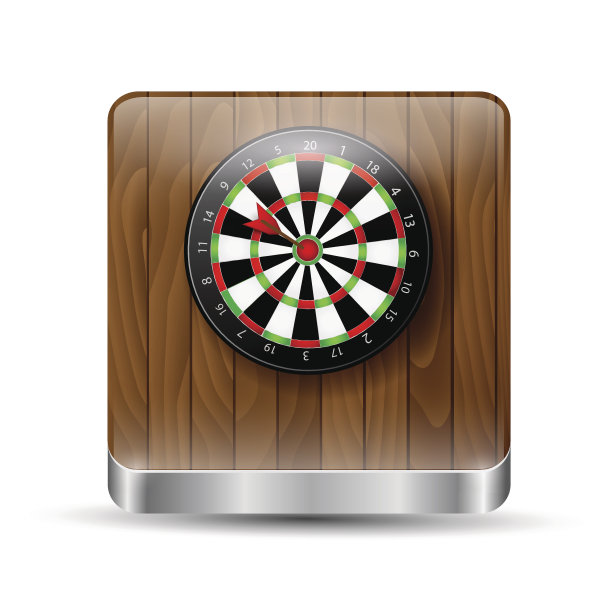按钮，飞镖在一个木制的背景图片下载
