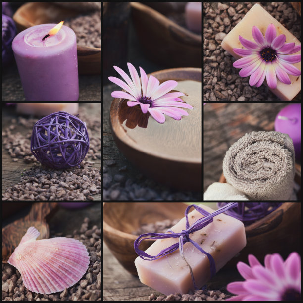 紫色的水疗拼贴图片下载