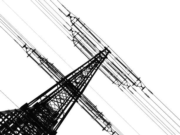晴空下的电塔俯视图图片下载