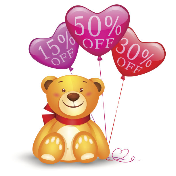 气球泰迪熊图片下载