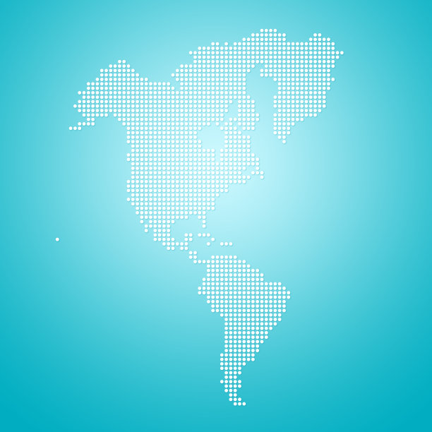 北美和南美的虚线地图图片下载