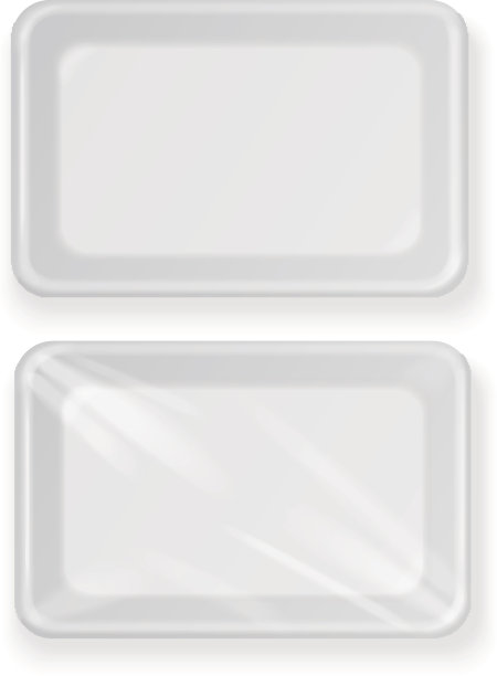 白色的空塑料食物容器。肉、鱼的包装图片下载