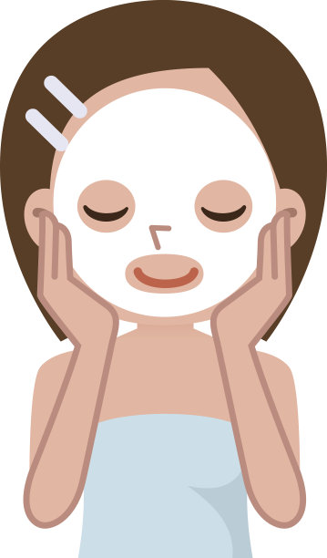 美丽的年轻女子在脸上做化妆面膜图片下载