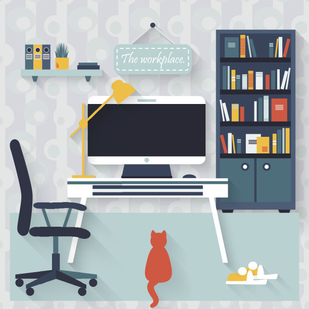 平面内部矢量设计。工作区。图片下载