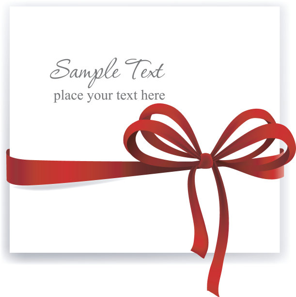 带红丝带的贺卡。图片下载