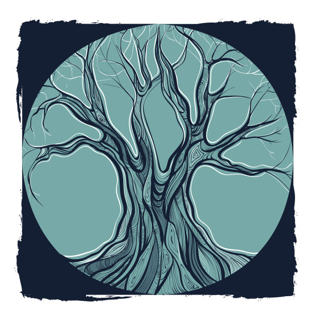 装饰树的矢量插图图片下载