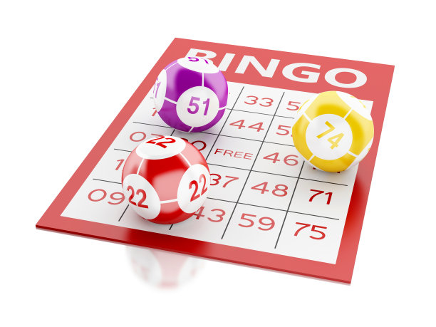 3d红色宾果卡与宾果球。图片下载