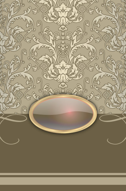 复古花卉背景与装饰框架。图片下载