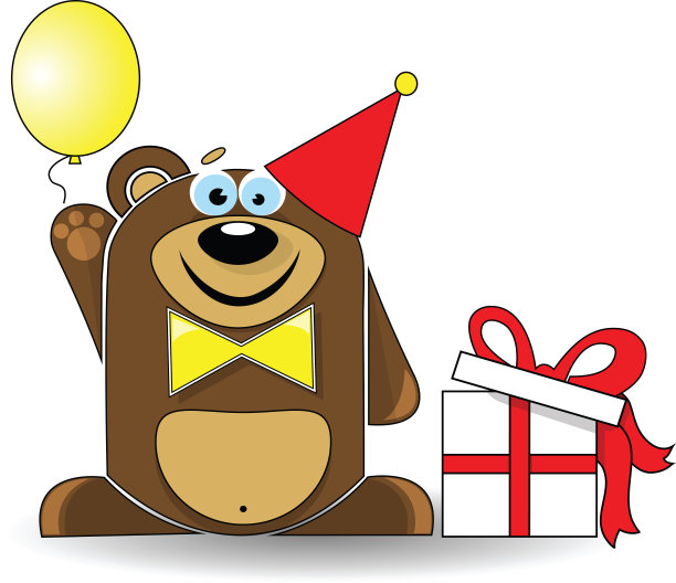 盒子里的礼物，气球和白色背景的玩具图片下载