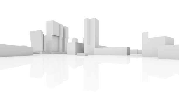 抽象现代城市景观天际线，三维模型图片下载