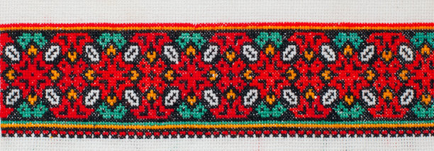 绣十字绣图案。乌克兰民族饰品图片下载