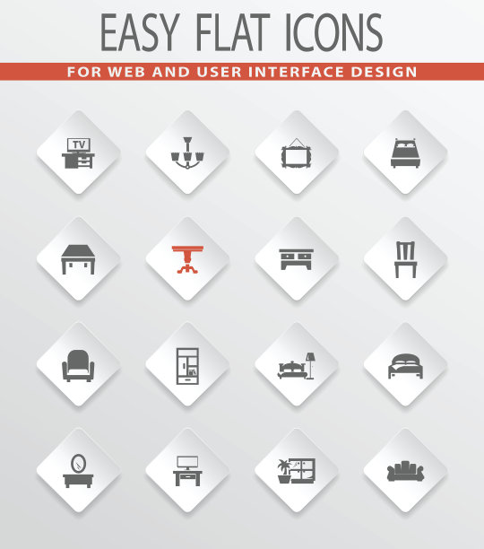 家具矢量图标集图片下载