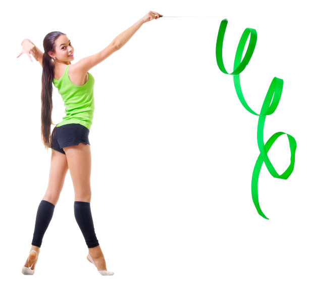 年轻女孩从事艺术体操图片下载