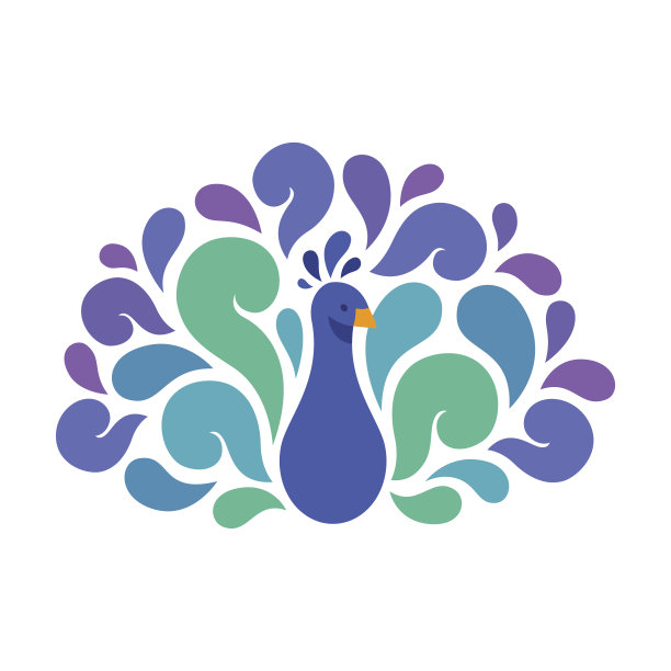 抽象的孔雀插图素材图片