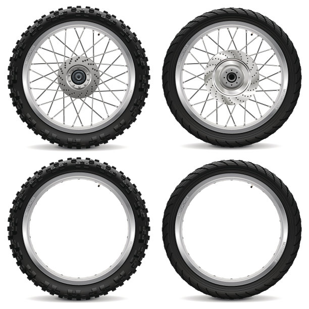 矢量摩托车车轮图标图片下载
