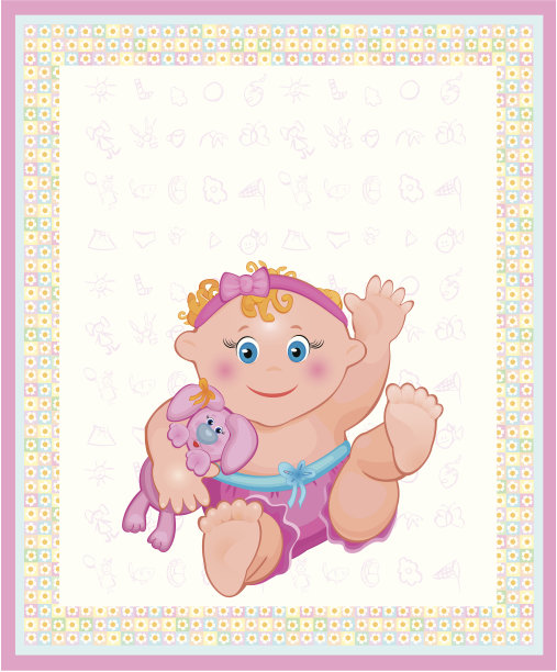 可爱的小女孩卡片。图片下载