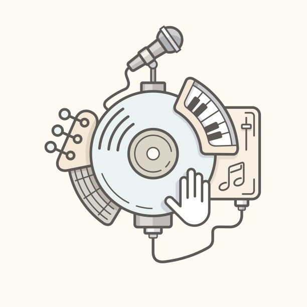 抽象音乐工具线图标图片下载
