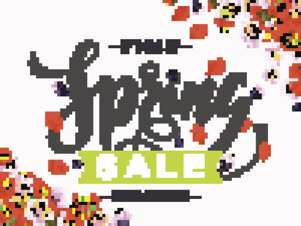 矢量弹簧销售海报与手绘标题素材图片