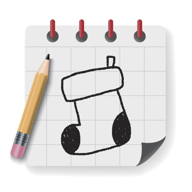 圣诞袜子涂鸦画图片下载