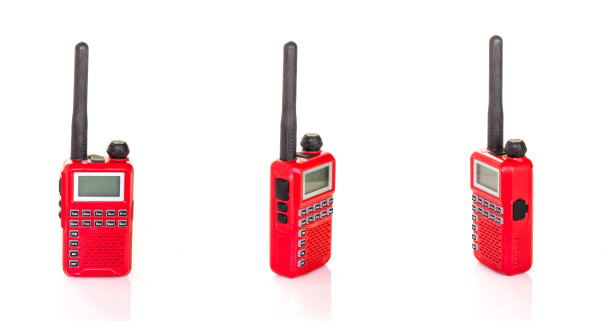 无线电通讯，白色背景上的红色。图片下载