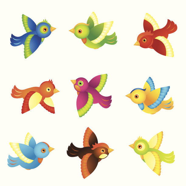 彩色插图的鸟图片下载