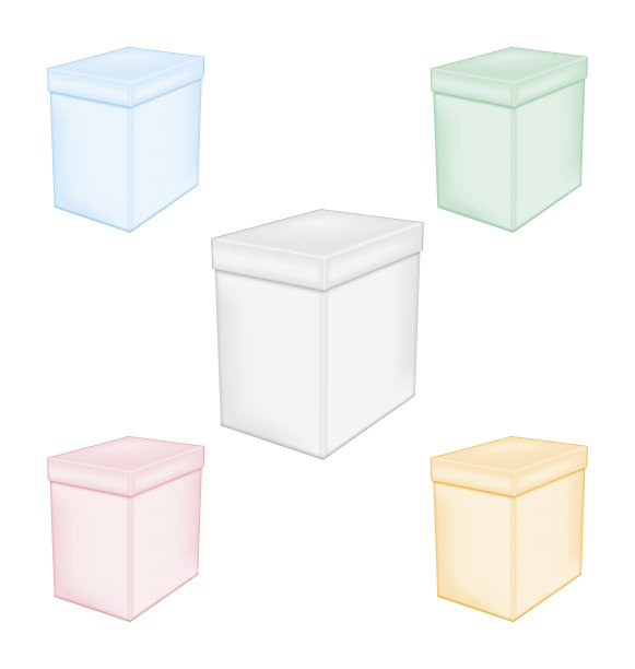 组彩色封闭未印刷的盒子图片下载