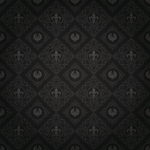 黑白维多利亚风格墙纸素材图片