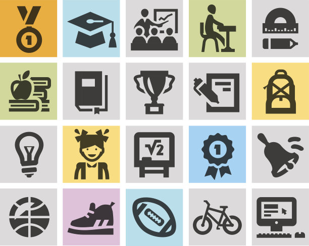 教育矢量图标设计模板。学校或研究图标图片下载