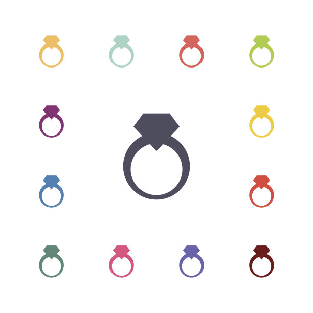 平面环形图标集图片下载