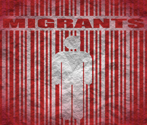 人类对条形码和移民文本图片下载