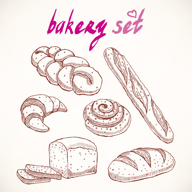 美味的糕点草图图片下载