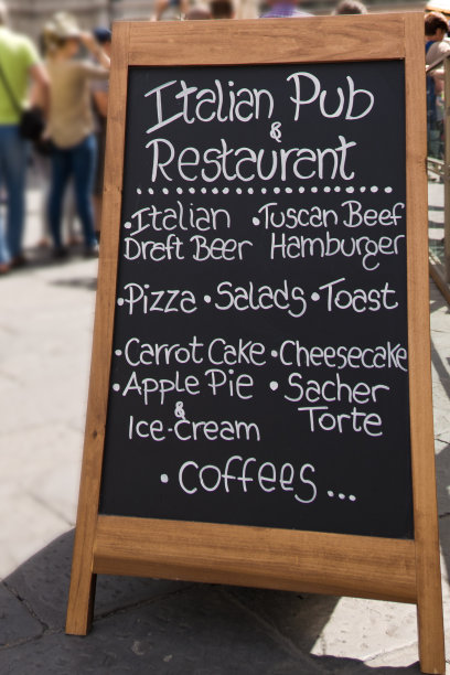 意大利佛罗伦萨的菜单餐厅图片下载