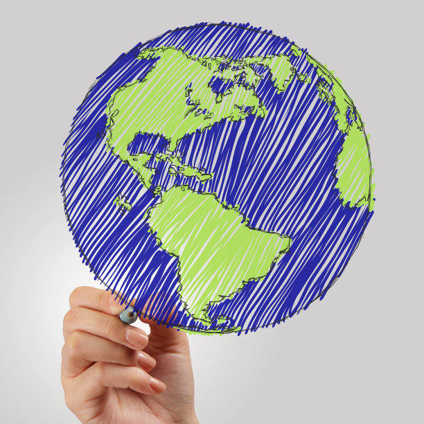 女性手绘大地为概念图片下载