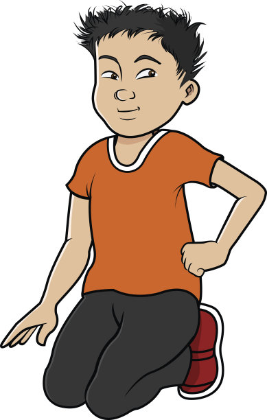亚洲男孩坐在图片下载