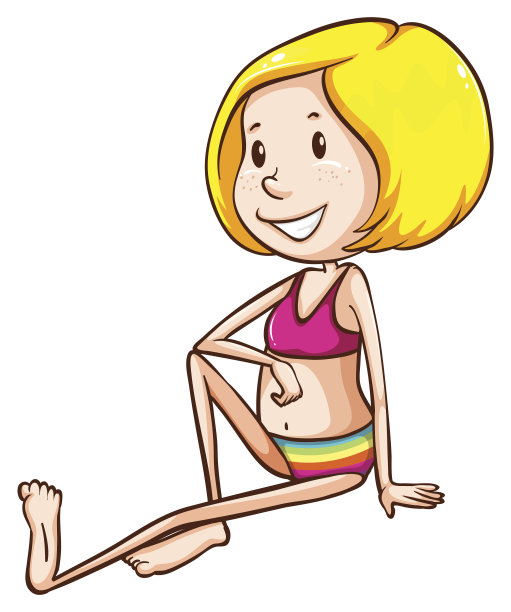 海滩上的小女孩图片下载